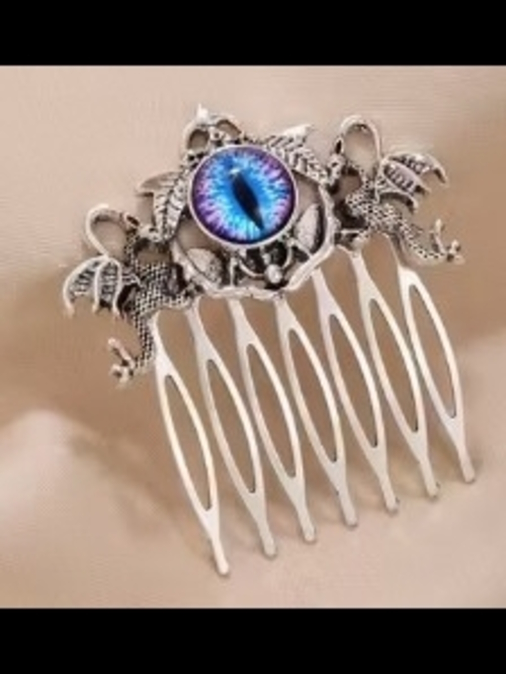 Dragon Eye Hair Comb - Blue Purple Accent